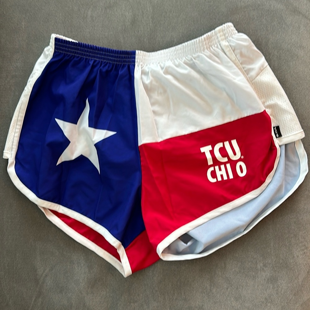 TCU CHI O Texas Flag Boa Shorts